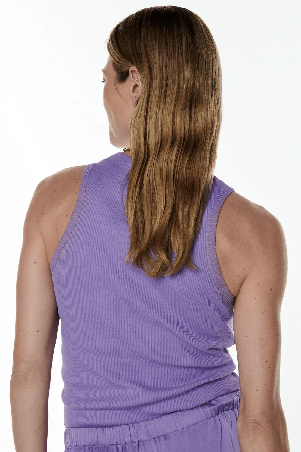 Bella Ribbed Tank Top Purple