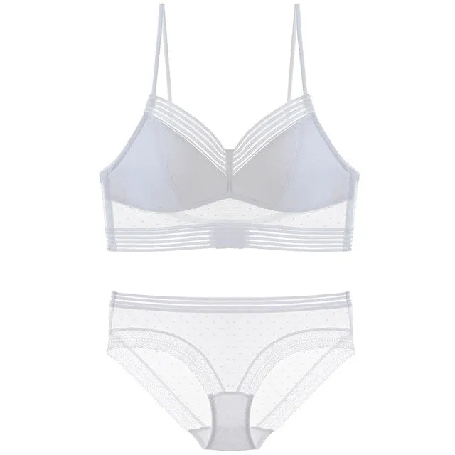 bralette fine French Style thin lingerie BRA CUP triangular Woman Soft  underwear Deep V Girls Backless Christmas present