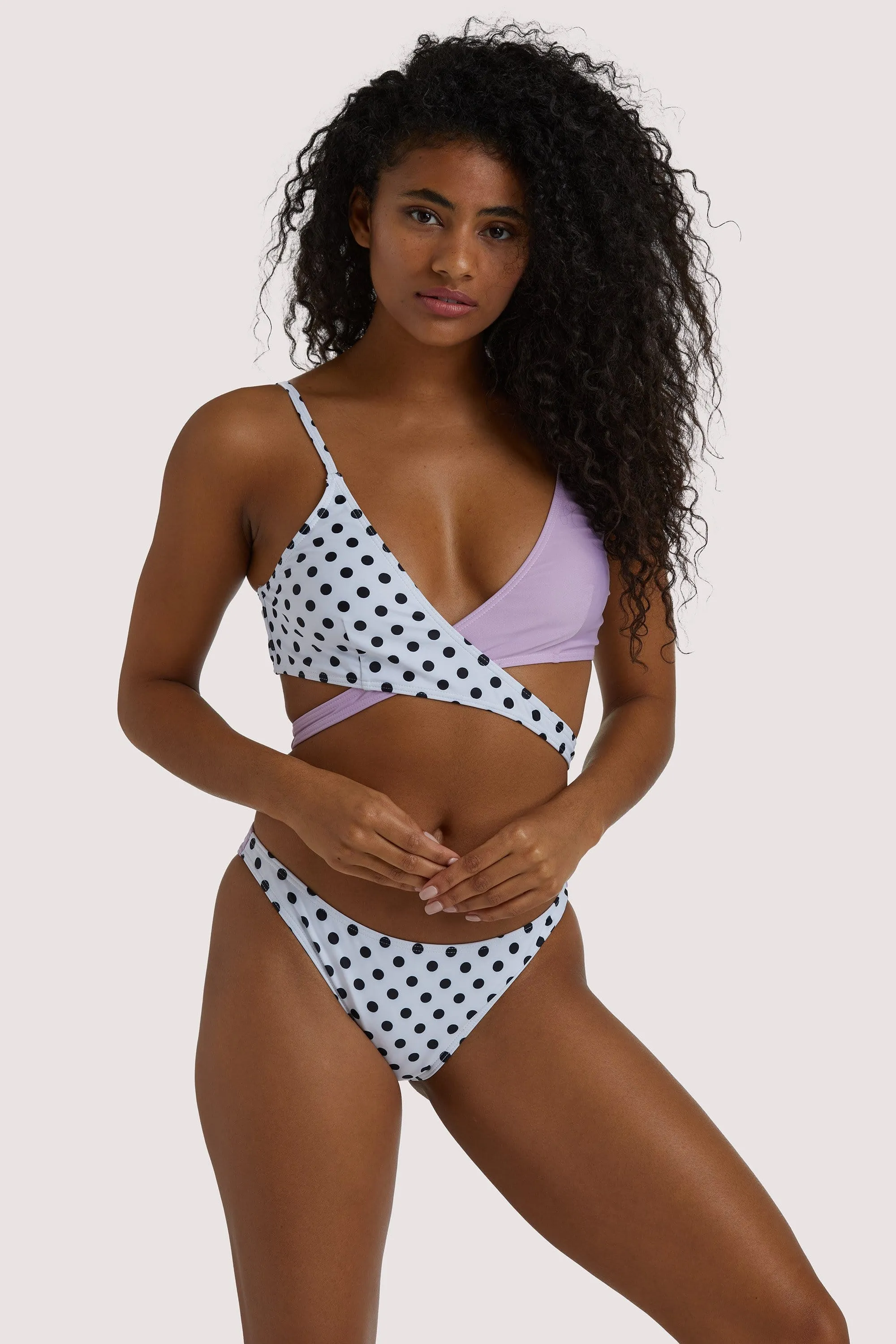 Crossover Purple Bikini Top