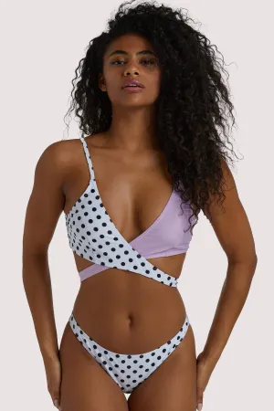Crossover Purple Bikini Top