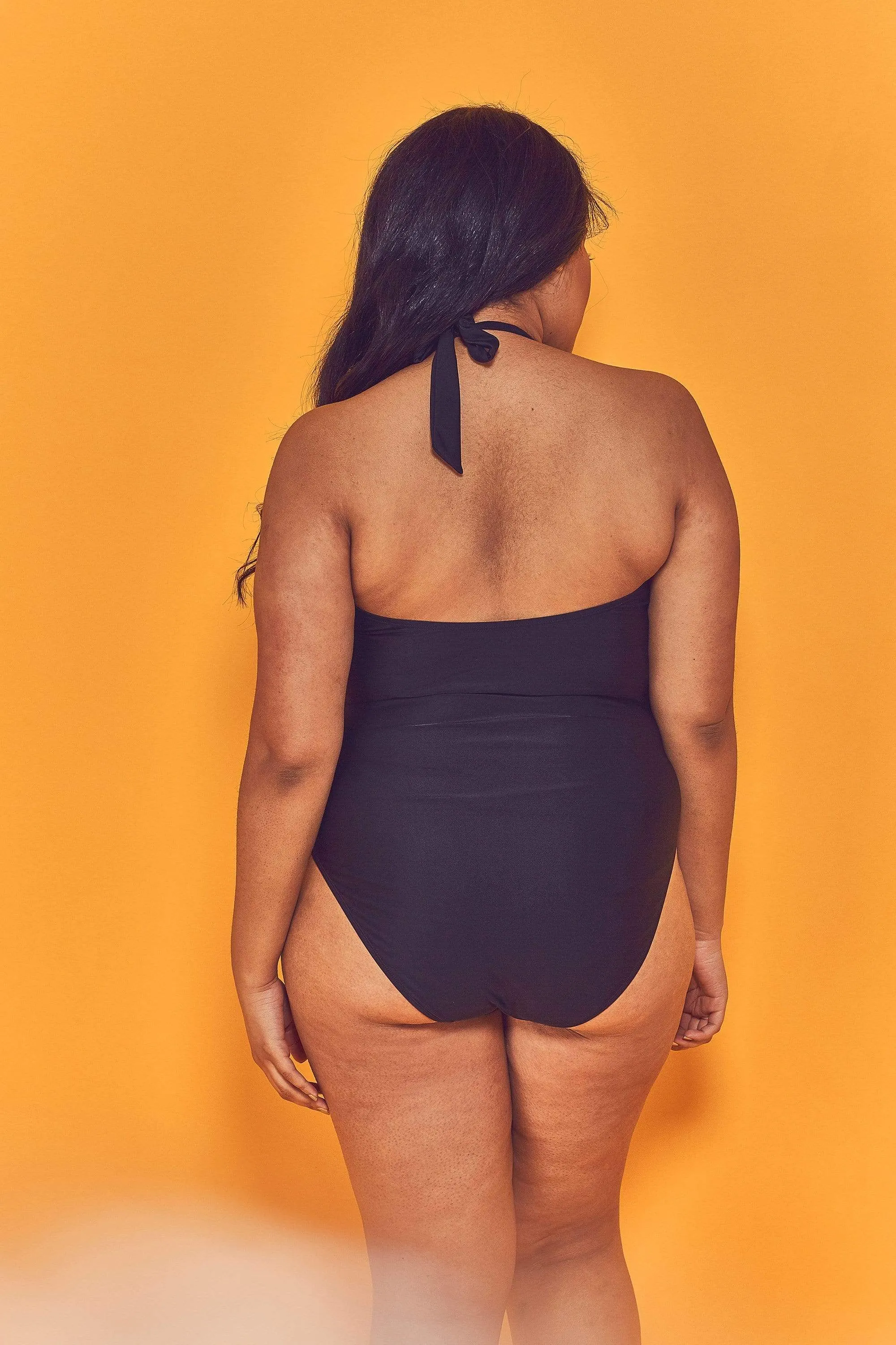 Fishnet Panel Swimsuit Curve