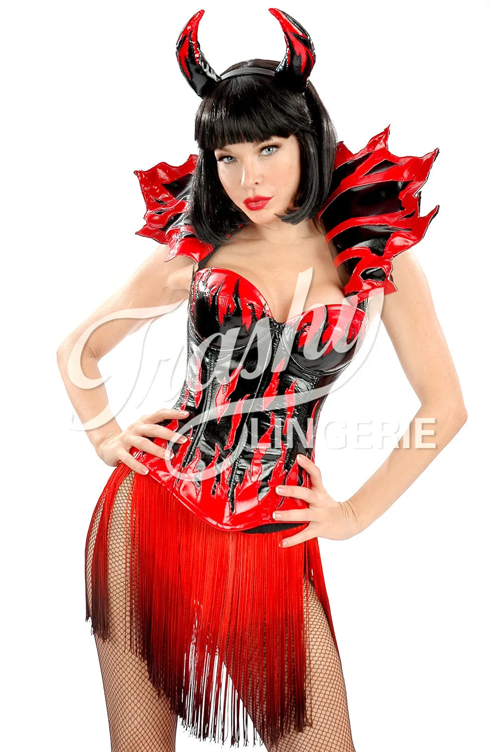 Flamin Hot Devil Corset with Collar