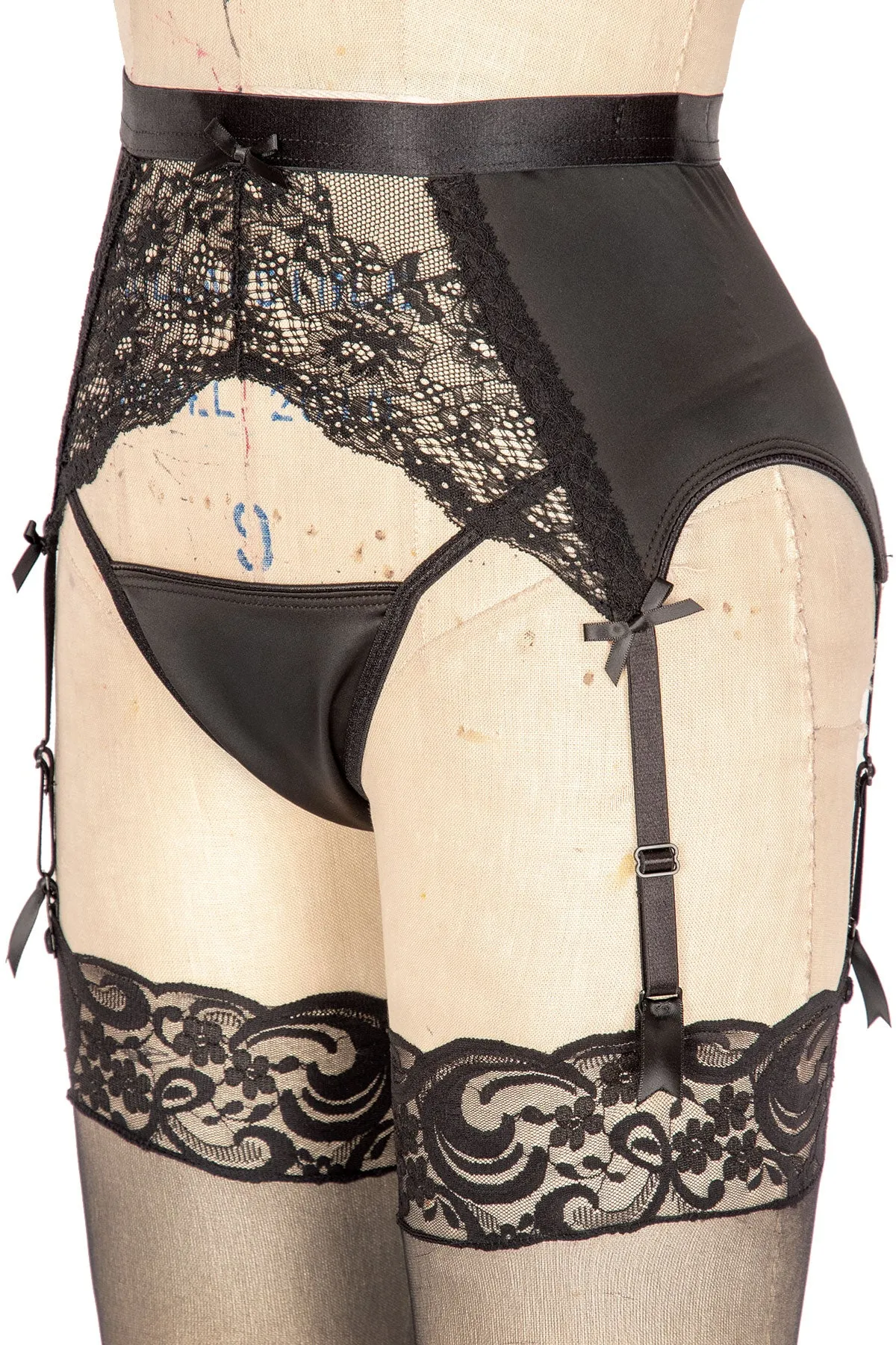 Grace Satin & Lace High-Waisted Garterbelt