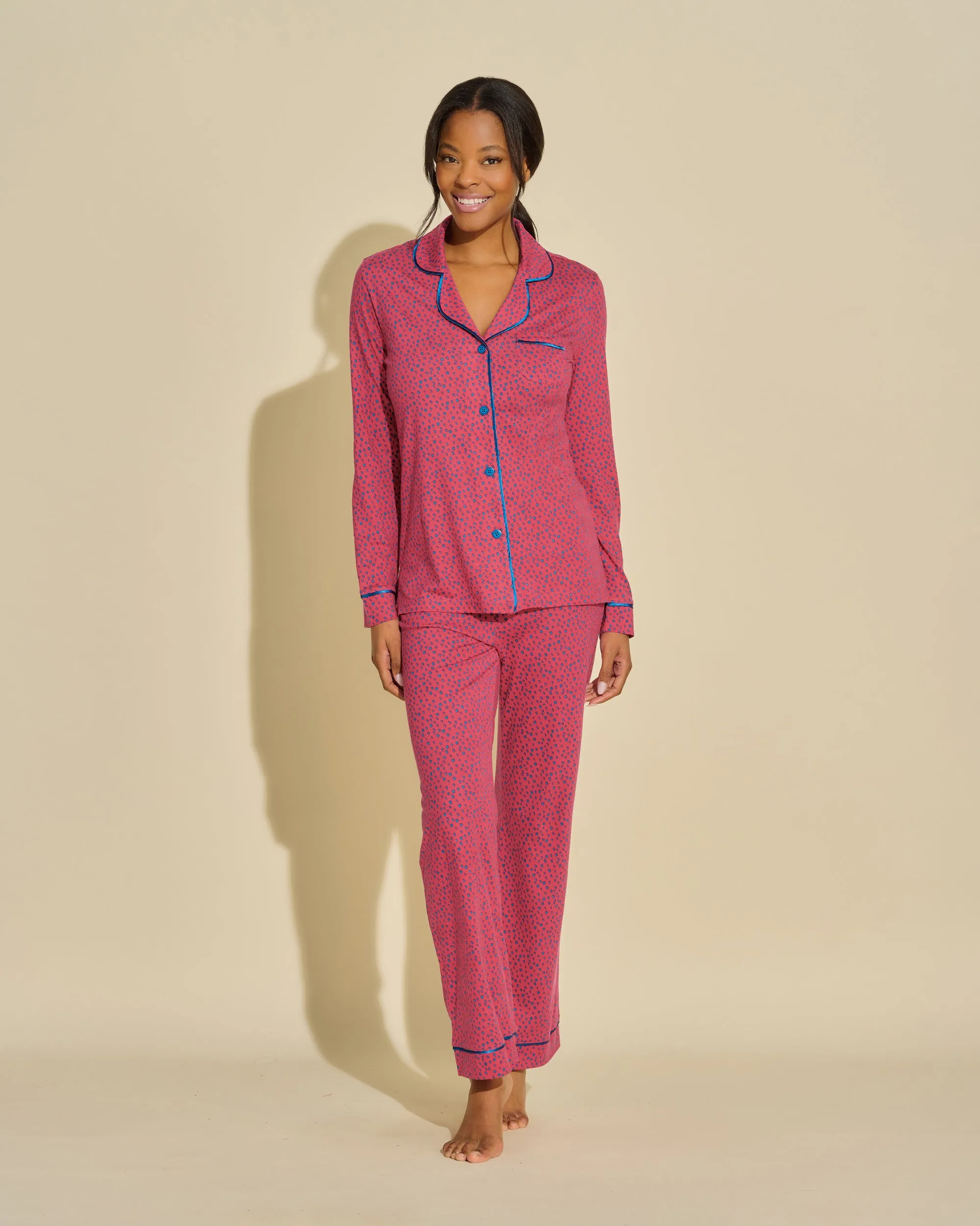 Langrmeliges Top & Hose Pyjama-Set