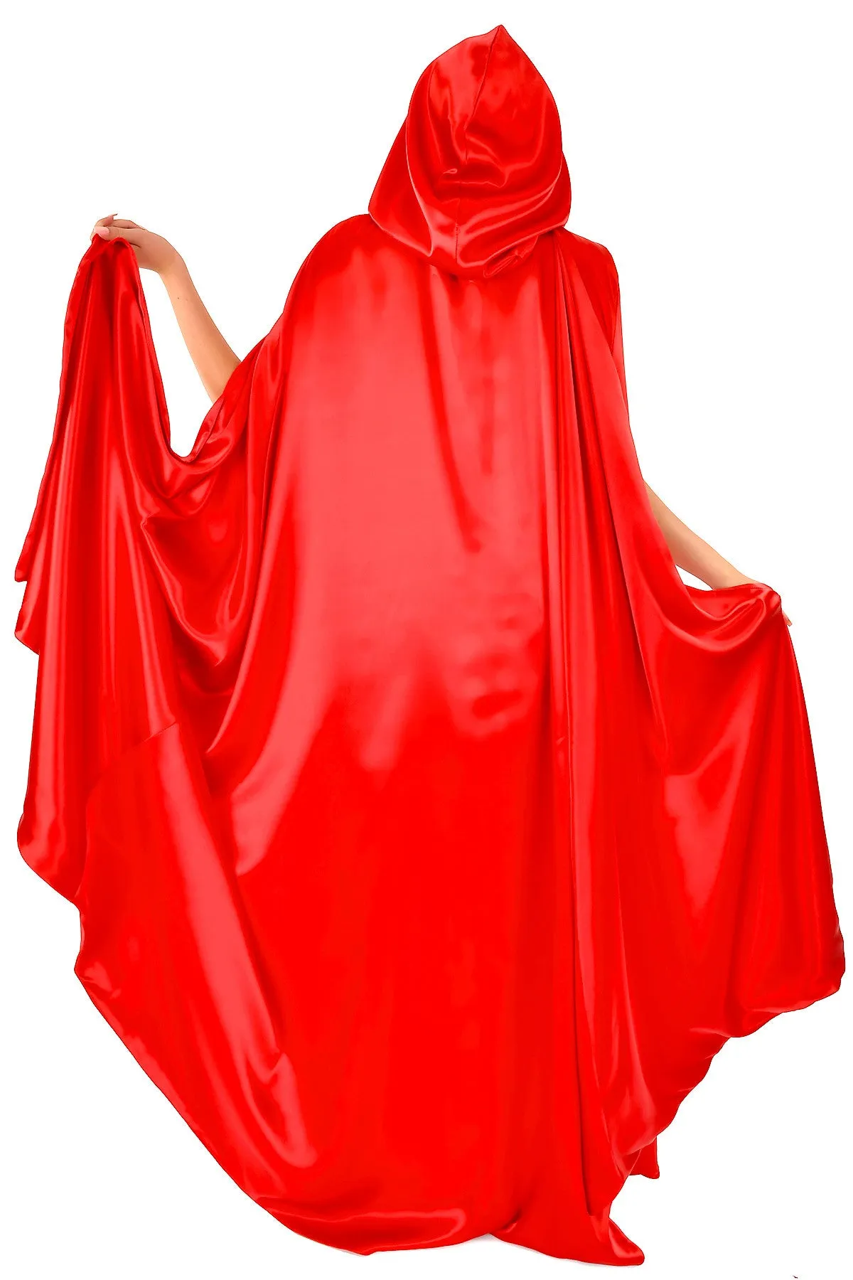 Long Hooded Satin Cape