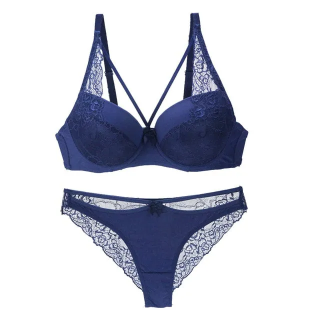 Norns women's sexy underwear set lace lingerie set push up plus size bra set of linen red lingerie bra and panty set bralette