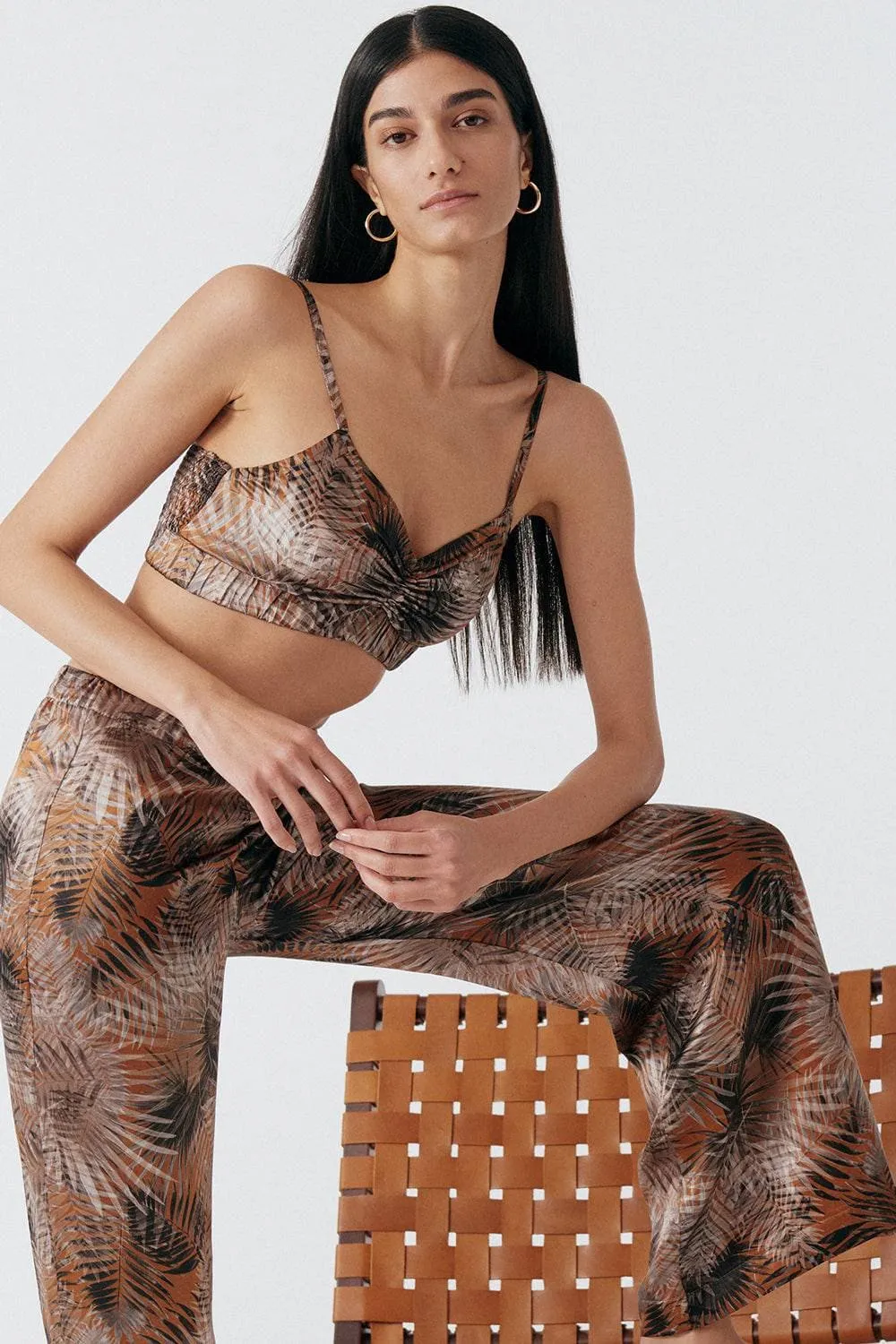 Palm Springs Silk Bralette. Size S (UK 8-10)