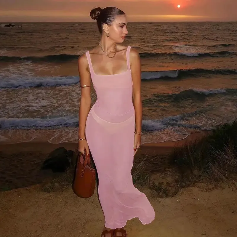 #PB See Through Maxi Dress