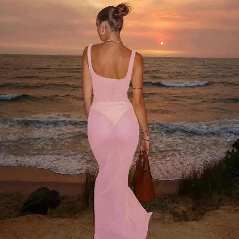 #PB See Through Maxi Dress