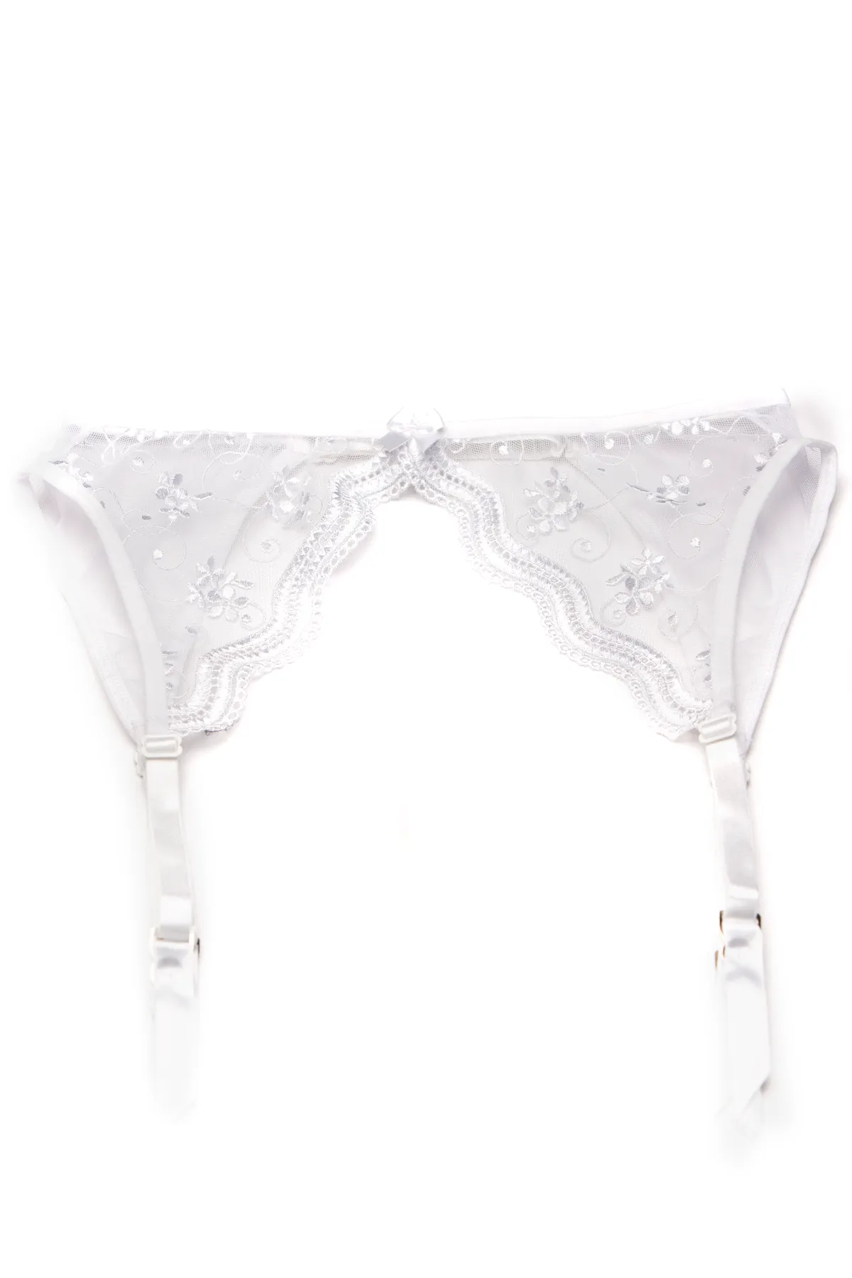 Scalloped Embroidery Garterbelt