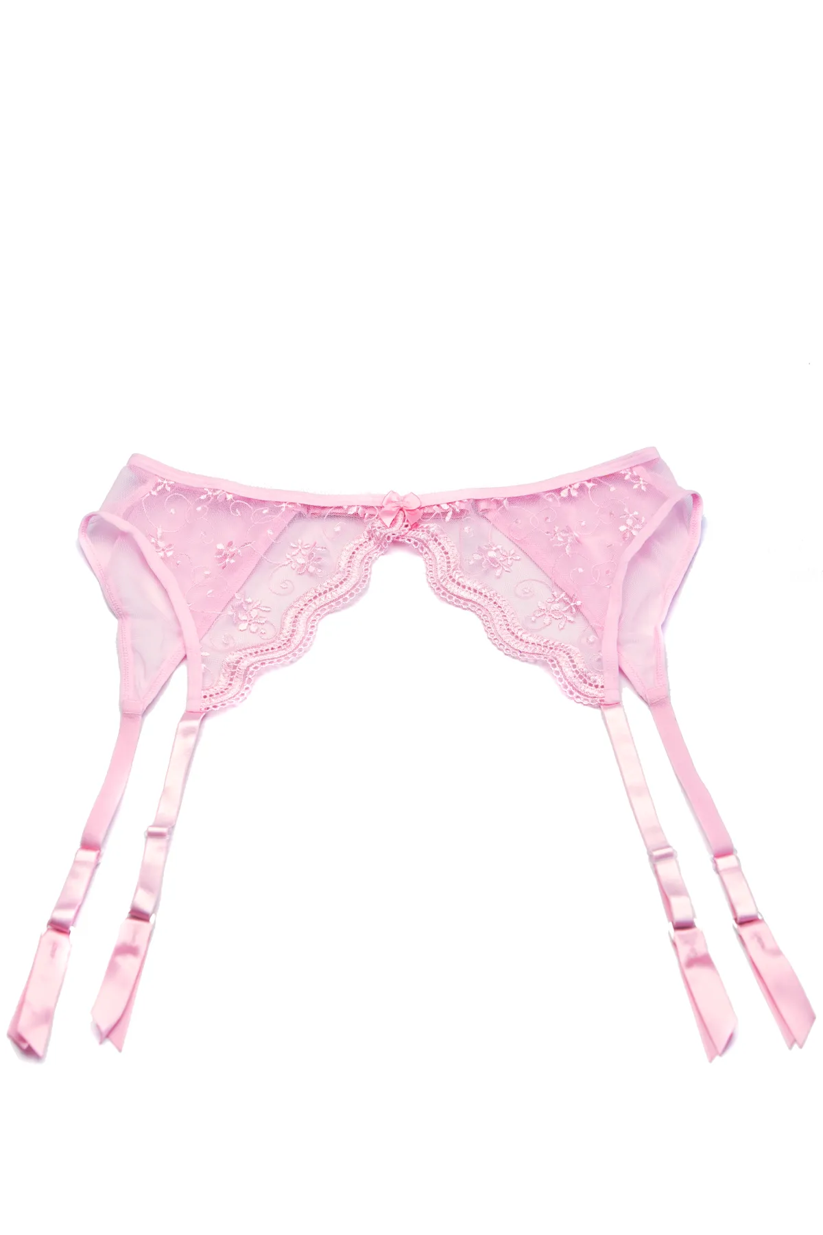 Scalloped Embroidery Garterbelt