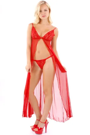 Scarlet Lace Night Gown