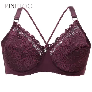 Sexy Big Size Bra C D E Cup Thin Lace Bras For Women Female Brassiere Soft Plus Size Purple Lingerie Deep V Sexy Underwear 2019