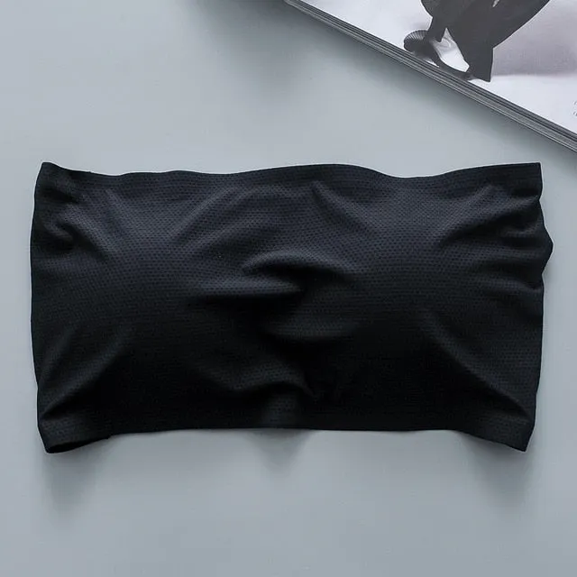 Soft Invisable Strapless Top Sexy Women Tube Top Female Tube Bra Wrap Top Crop Bandeau Bra Lingerie Girls Underwear Black White