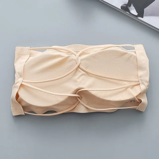 Soft Invisable Strapless Top Sexy Women Tube Top Female Tube Bra Wrap Top Crop Bandeau Bra Lingerie Girls Underwear Black White