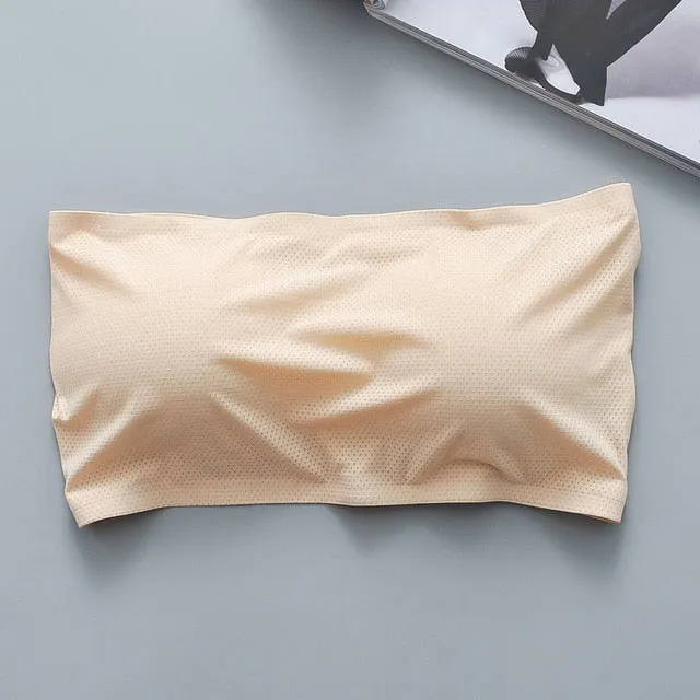 Soft Invisable Strapless Top Sexy Women Tube Top Female Tube Bra Wrap Top Crop Bandeau Bra Lingerie Girls Underwear Black White
