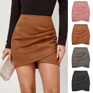 Solid Color Sheath Skirt Autumn And Winter Irregular Women's Clothing