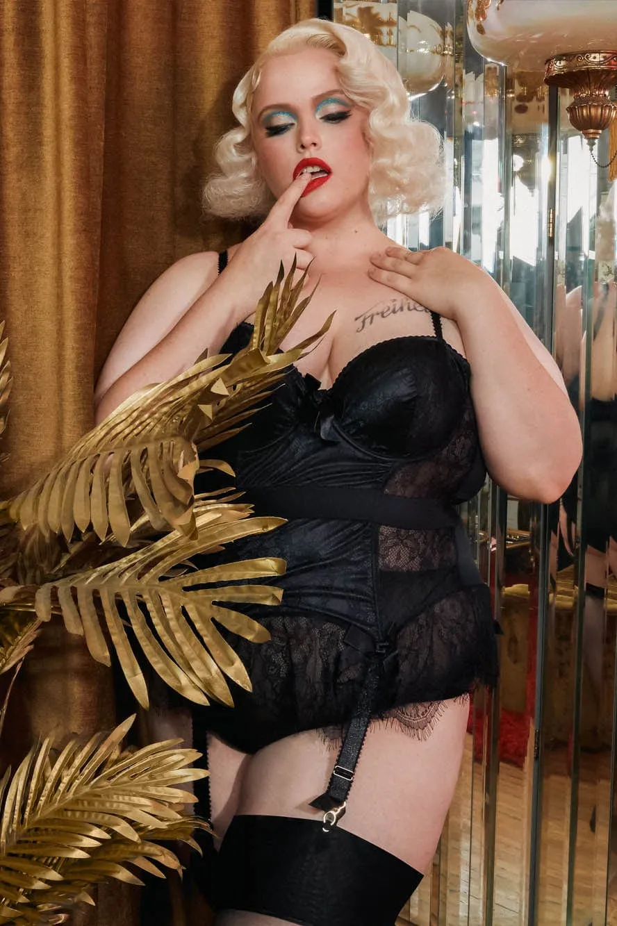 Tempest Black Lace Basque with Bows