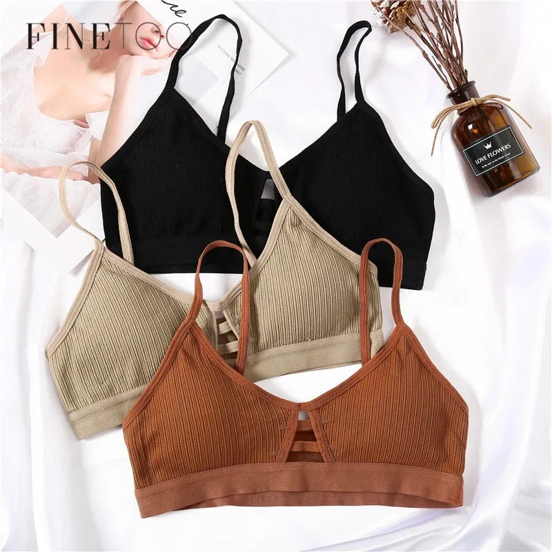 Women Bralette Hollow Out Bra Wireless Lingerie Fitness Bras For Women Cotton Crop Tops Girl Brassiere Soft Seamless Underwear