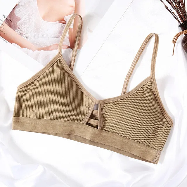 Women Bralette Hollow Out Bra Wireless Lingerie Fitness Bras For Women Cotton Crop Tops Girl Brassiere Soft Seamless Underwear