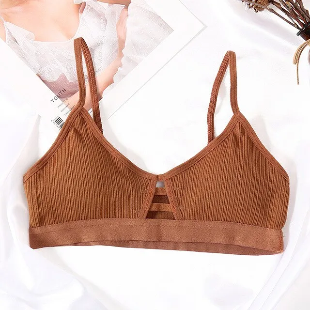 Women Bralette Hollow Out Bra Wireless Lingerie Fitness Bras For Women Cotton Crop Tops Girl Brassiere Soft Seamless Underwear