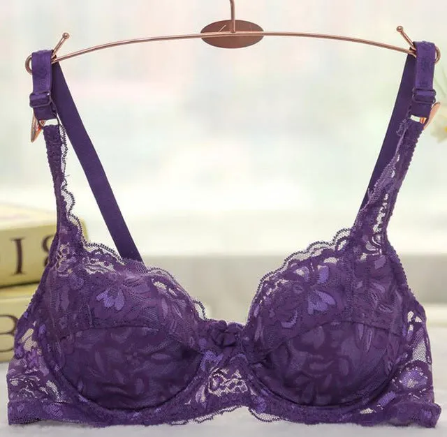 Women Sexy Push Up Bra Underwire Full Lace Brassiere Underwear Bras Bralette Lingerie Intimates 32/34/36/38/40
