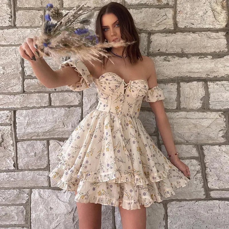 Women's Pastoral Cutout Small Wrap Dress
