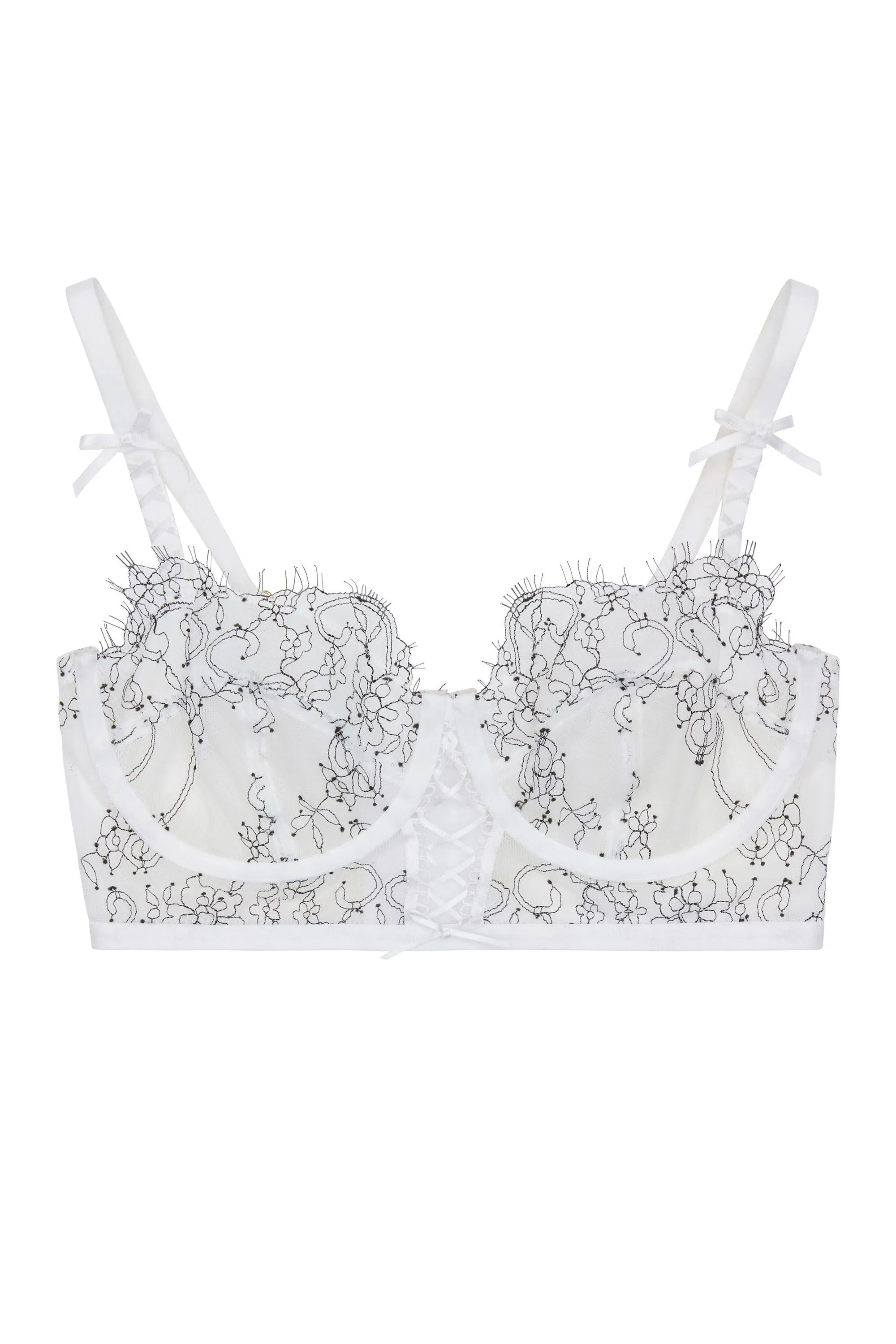 WW x Charlotte McKinney Brooke White Chord Longline Bra B - G