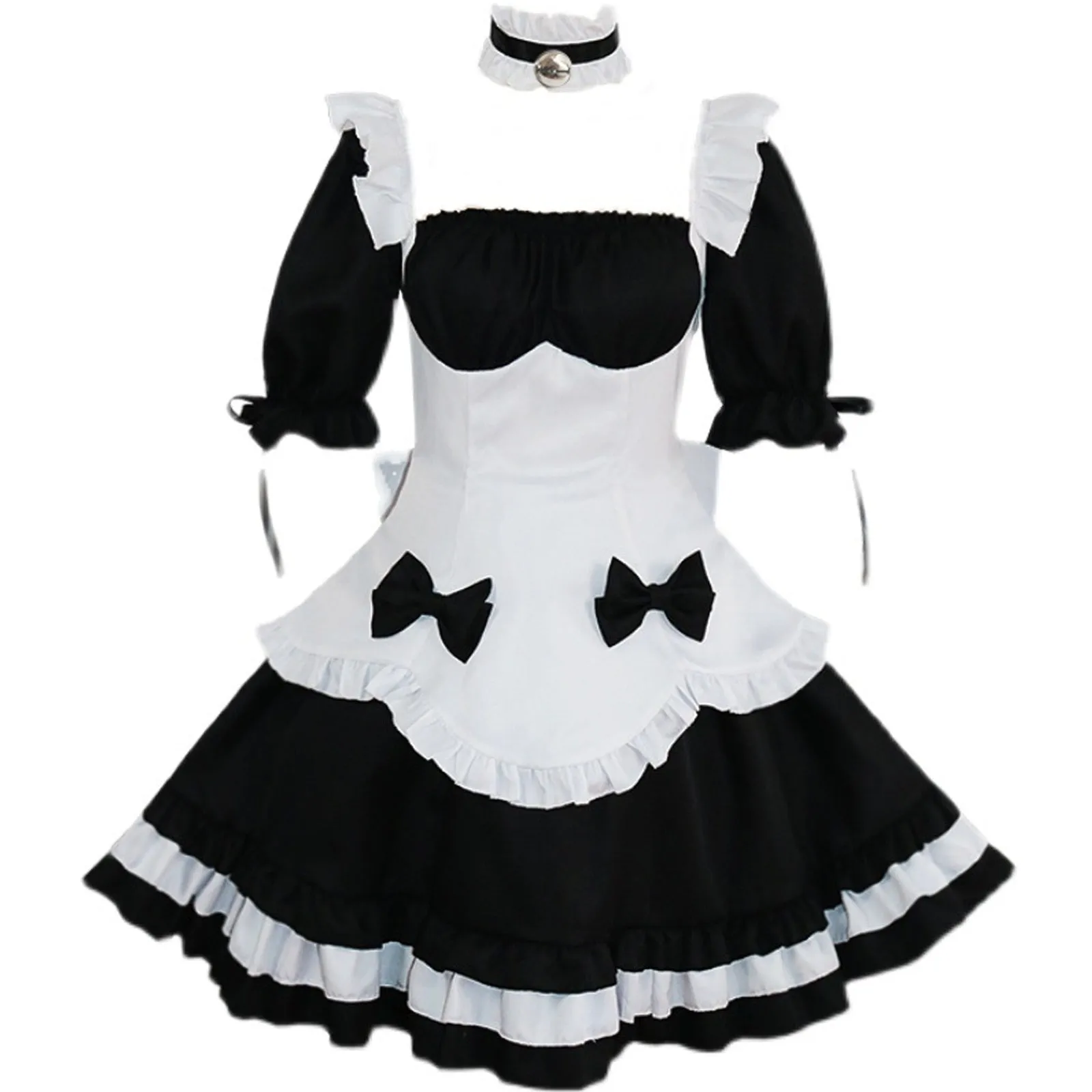 Yomorio Anime Maid Cosplay Costume Gothic Lolita Outfits 7 Pieces Adult Maid Halloween Uniform