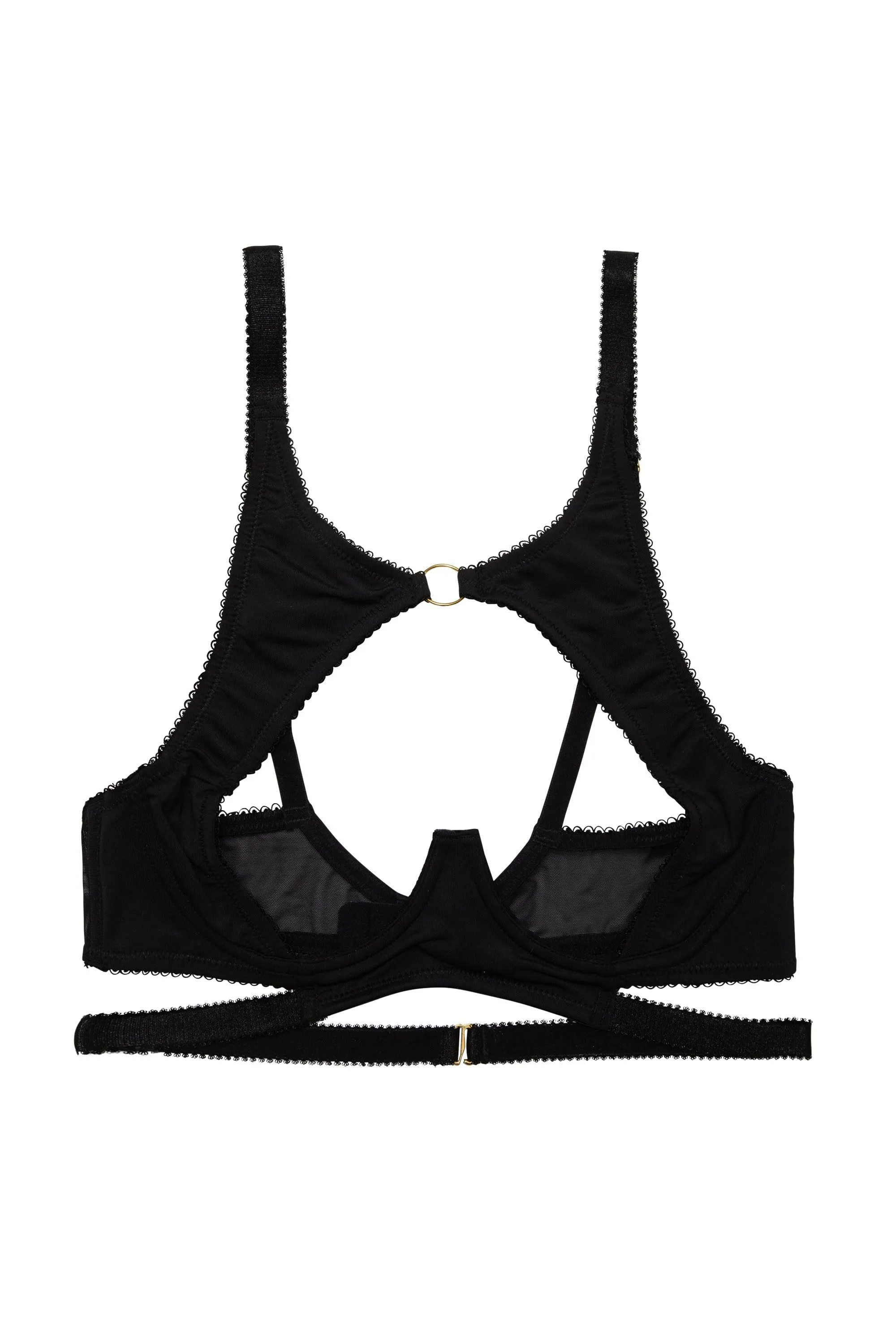 Zadie Black High Neck Keyhole Bra